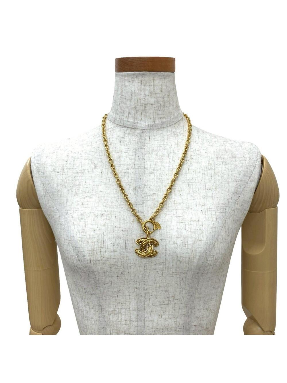 Chanel Cc Logo Chain Pendant Necklace #215640C12B